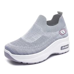 Women's Platform Sneaker 2026 Spring Breathable Mesh Slip-On Casual Workout Shoes Cushioned Sole Athletic Inspired Heels Comfort