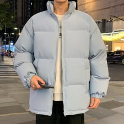 Men's Parkas Warm Basic Style Casual Jackets Thicken Winter Coat Puffer Jacket Solid Color Outwear Men's Clothing