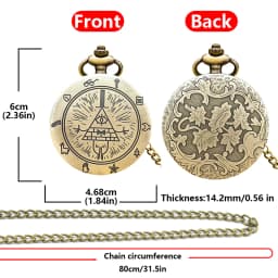 Retro Charm Neutral Fashion Triangle One Eyed Devil Quartz Steampunk Pocket Watch Men's and Women's Necklace Pendant Gift