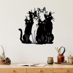 1pc Playful Black Cat Metal Wall Art - Ideal Gift for Cat Enthusiasts, Contemporary Style for Thanksgiving & Christmas Decor