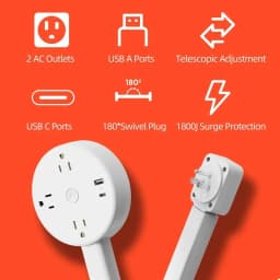 4 Styles Electrical Outlet Extender Plug Wall Outlet Extender Extendable Wall Socket Rotatable Folding Portable Power Socket