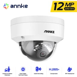 ANNKE 12MP Outdoor Smart Dual Light PoE Security Camera Color IR Night Vision Built-in Microphone IP67 Smart Home H.265+
