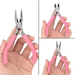 1set Senior Jewelry Making Tool Set, Includes Round Nose, Pointed Nose, and Wire Cutters, Non-Serrated Pliers for Beginners