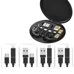 General Multifunctional 60W Type C Data Cable Set Fast Charge For IPhone Chargers Storage Box Card Pin Travel Box Phone Holder