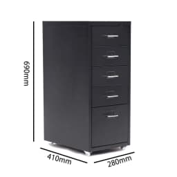 【Breeins】Vertical File Cabinet with Wheels Storage Shelf For Home Office