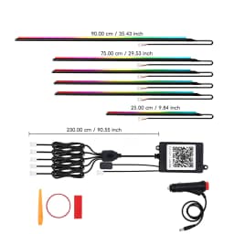 5/6/9/10in1 Symphony Car Ambient Light Interior Acrylic Guide LED Strip Light Cigarette Decoration Atmosphere Lamp APP Control