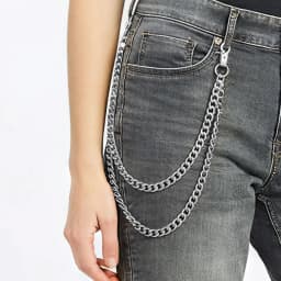 Double Layer Wallet Chain Men Women, Biker Motorcycle Pants Jean Punk Goth Key Chain