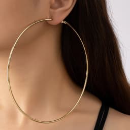 BLIJERY Trendy Oversized Hoop Earrings Big Smooth Circle Earrings Basketball Brincos Punk Style Loop Earrings for Women Jewelry