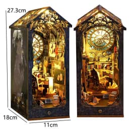 DIY Book Nook Kit Wooden Mini Dollhouse 3D Puzzl Model Building Handmade Bookshelf Insert Home Decor For Xmas Birthday Gifts