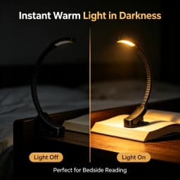 Rechargeable USB Blue Light Blocking Book Light Clip on Amber LED Reading Lamp Eye Healthy Stepless Dimming for Nighttime