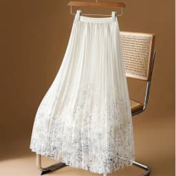 Printed Mesh half Skirt Women Spring Summer 2026 New Slim Floral Gauze Skirt Fashion Draped pleated A-line Long Skirts Female