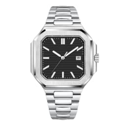 Customized Logo 44.5MM Mechanical Square Steel Case Aseptic Watch Automatic Movement NH35 Fashion Date Gift Men's Watch Corgeut