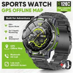 Men Military Built-in GPS Smart Watch Offline Map Navigation 1200mAh Battery Altimeter Compass Sports Watch For iOS Android 2026