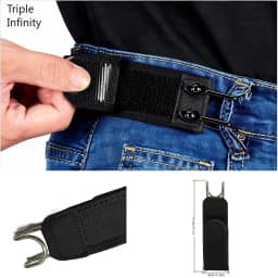 2026 Unisex 1 Pair Adjustable Buckleless Belt Elastic Men Waist Belts With Metal Hook Invisible Closure For Outdoor Work Gear