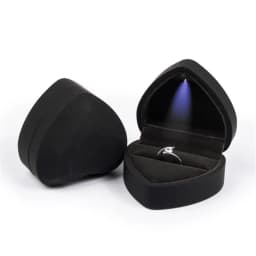 New in LED Light Jewelry Box Ring Earrings Earnail Pendant Organizer Imitation Leather Velvet Decorative Gold Frame Storage Box