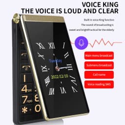 Yeemi M1+ 4G Flip Feature Phone 1.77/2.8 Inch Dual Display LED Light Mobile Phones 2 SIM Big Keyboard Loud Voice for Elderly SOS