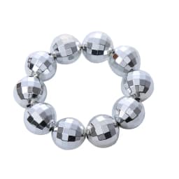 Disco Ball Costume Jewelry Decorations 1970s Silver Mirror Balls Bracelet Earrings 80s Necklace Rave Accessories for Women