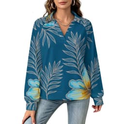 Betawoo Checkered Premium Casual Long Sleeve V-Neck Sweatshirt For Women