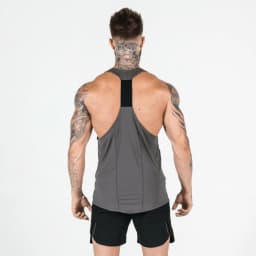 Mens Gym Stringer Tank Top – Muscle Fit Sleeveless Workout Shirt, Deep Scoop Neck Racerback for Bodybuilding & Training