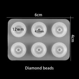 1pc Flat Ball Beads Epoxy Resin Molds Big Hole Bead Silicone Mold Fit For Necklace Bracelet DIY Resin Jewelry Making Accessories