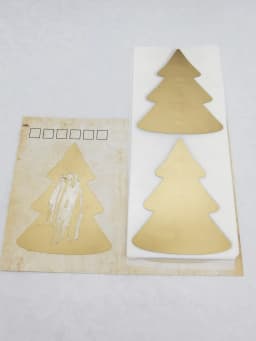 Gold Christmas Tree SCRATCH OFF Stickers Paper For Christmas Gift/Reward/Coupon/Surprise Postcard