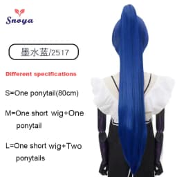 Snoya Synthetic 80cm Versatile Long Straight Claw Clip Ponytail Extensions for Ancient Costume Design Red Purple Pink Blue Black
