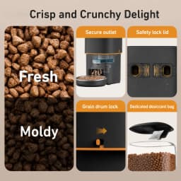 NITYERS 4L Automatic Cat Feeder, Smart Pet Food Dispenser with Key Control, Voice Recorder, Dual Power Supply, Timed Auto Dog Feeder with Stainless Steel Bowl