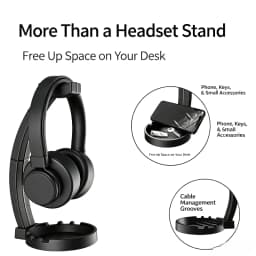 Headphone Stand With Storage Tray Desktop Headset Holder Hook For Earphones Cable Organizer Desk Storage Rack Gaming Headphones