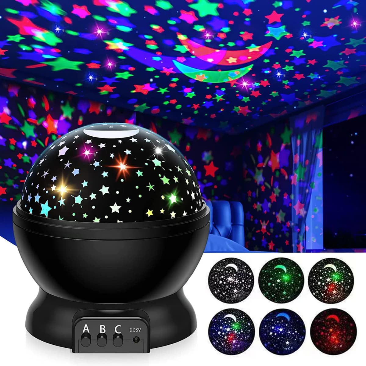 GGbingo Night Lamp Projector Starry Sky Night Light Lamp Decor Rotating Starry Nursery Moon Galaxy Projector Table Light