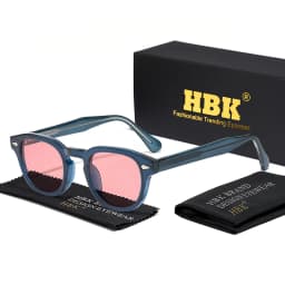 HBK Retro Round Men Sunglasses Punk Propionic Acid Pin Temple Luxury Sun Glasses Women Sports Leisure Party Eyewear UV400