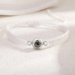 Custom Photo Projection Bracelet Adjustable Woven Titanium Steel Pendant DIY Picture Bracelet Jewelry Valentine's Day Gift