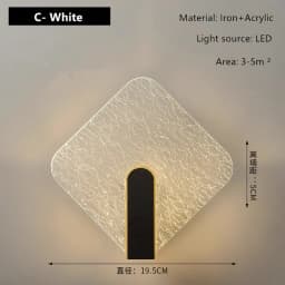 New Light Luxury Acrylic Wall Lamp AC90-260V Staircase Hallway Background Wall Living Room Bedroom Bedside Minimalist Wall Lamp