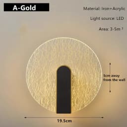 New Light Luxury Acrylic Wall Lamp AC90-260V Staircase Hallway Background Wall Living Room Bedroom Bedside Minimalist Wall Lamp