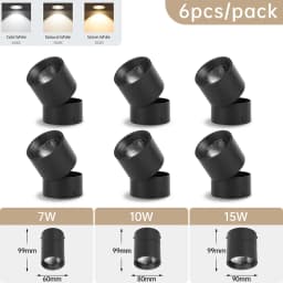 LED Downlights 3 Color Change Room Decor Fixture Foldable Spotlight Indoor Ceiling Lamp for Bedroom Living Room Kitchen Led Spot