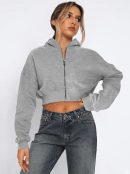 2025 Fall Winter New Arrival Women's Long-Sleeve Hoodie Zip-Up Cardigan Hooded Casual Jacket for Women Y2k Clothing Tops