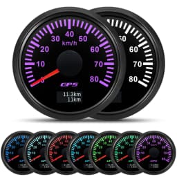 30/60/80/120/200 Km/h GPS Speedometer With GPS Antenna for 12V 24V Car Boat Marine Waterproof Speed Gauge Odometer 7 Colors led