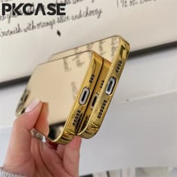 PKCASE Electroplated Mirror Phone Case For iPhone 17 Air 16 15 14 Plus 13 12 Pro Max Shockproof Protective Cover