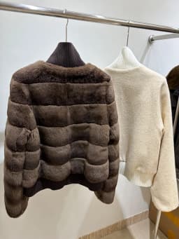 Warm New Women's Real Natural Rex Rabbit Fur Coat 2 Sides Wear Fur Coat Thick Long Sleeves Luxury Outerwear Jackets