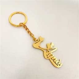Custom Name Keychain Personalized Stainless Steel Pendant Keychains for Women Men Customized Nameplate Keyring Jewelry Gifts