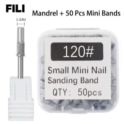 50Pcs 3.1MM Small Sanding Bands With Shaft Set For Dead Skin Calluses Nail Polishing Mini Sandband Nail Drill Bits Manicure Tool
