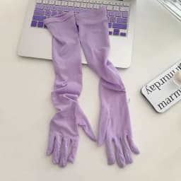 55CM Stretch Mesh Transparent Sun Protection Ice Silk Sleeve Women Summer Outdoor Sports Cycling Sunscreen Sexy Lace Long Gloves