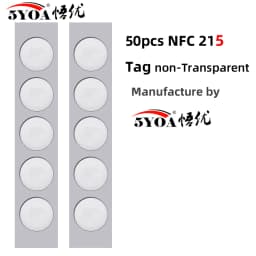50/100pcs Ntag215 Self-adhesive NFC Lable Tag Sticker 13.56MHz ISO14443A White Universal 215 RFID Phone Available Adhesive Label