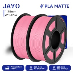 JAYO 2 Rolls 3D PLA Matte Printer Filament 1.75mm Neatly Wound PLA Filament with Matte Finish Print with 99% FDM 3D Printer
