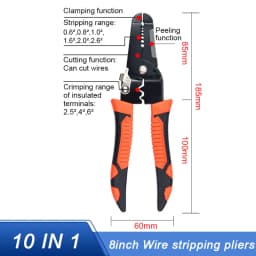 NJBLZQ 10 in 1 Wire Pliers Multifunctional Electrician Peeling Household Network Cable Wire Stripper Puller Stripper Tools