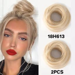 Synthetic rubber band elastic hair ring multi-color heat-resistant bun hair extension wig that surrounds a woman's ponytail