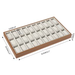 30 Compartments Watch Box, Display Case Organizer, Jewelry Storage Case, for Necklaces, Earrings, Rings