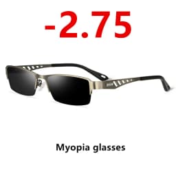 Titanium Alloy Frame Men Anti-blue light Myopia Glasses Sunglasses Trend Wild Nearsighted Sun Glasses -1.0~-6.0
