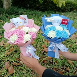 Genuine Hellokitty Kuromi Cinnamoroll Plush Dolls With Artificial Flowers Bouquets Christmas Valentine Graduation Birthday Gifts