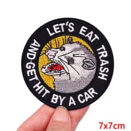 Animal Cat Possum Fox Patch Cartoon Embroidery Patch Iron On Patches For Clothing Thermoadhesive Patches On Clothes Sewing Badge
