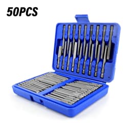 50 PC PH2 T10-30 & Impact Driver Screwdriver Bits Set Extra Long Torx Hex Spline Star Pozi Security